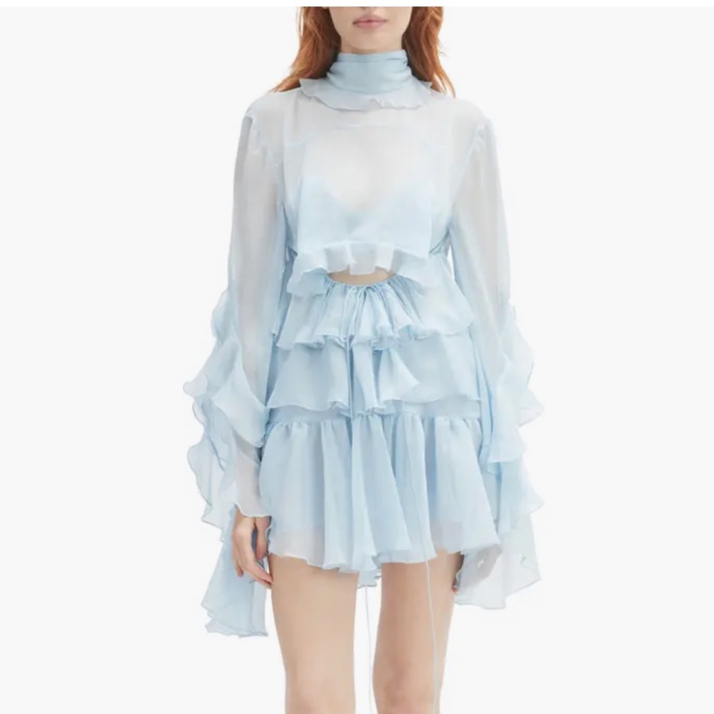 Anyssa Ruffle Cutout Long Sleeve Minidress